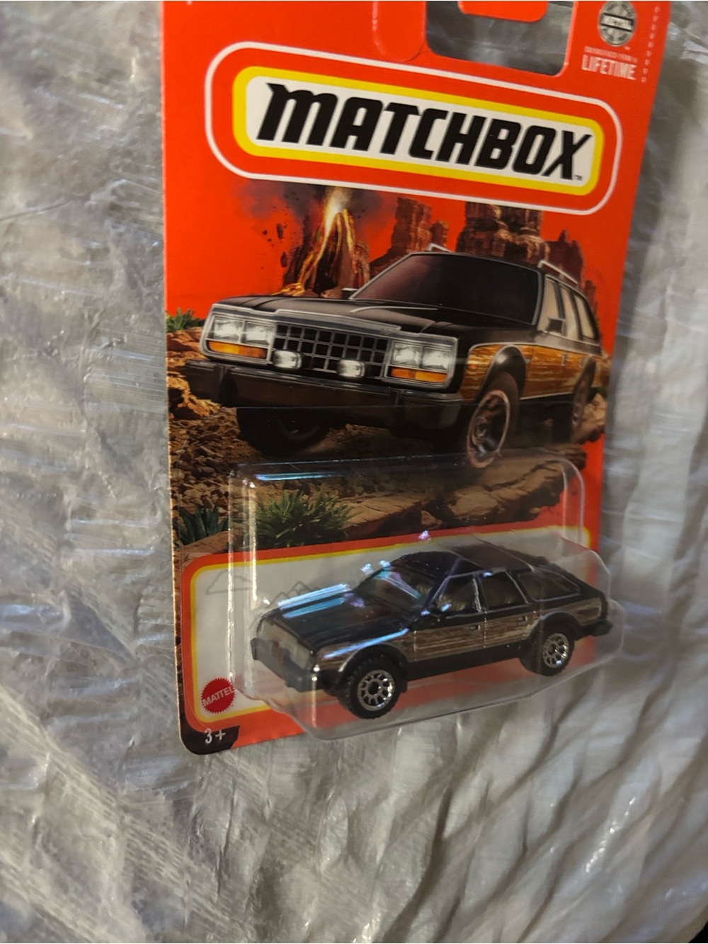 Matchbox Black Station Wagon with Woodgrain Trim